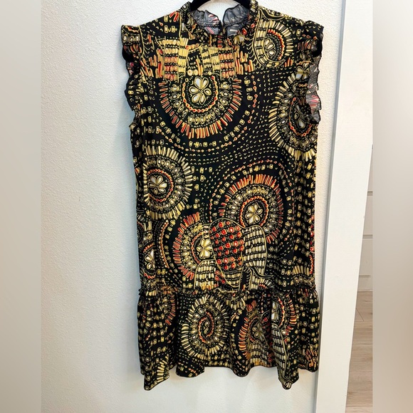 Printed Ruffle Sleeveless Dress - Picture 1 of 4